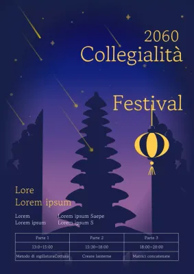 Sagome di pagode contro il cielo notturno Guida al Festival delle Lanterne di Point