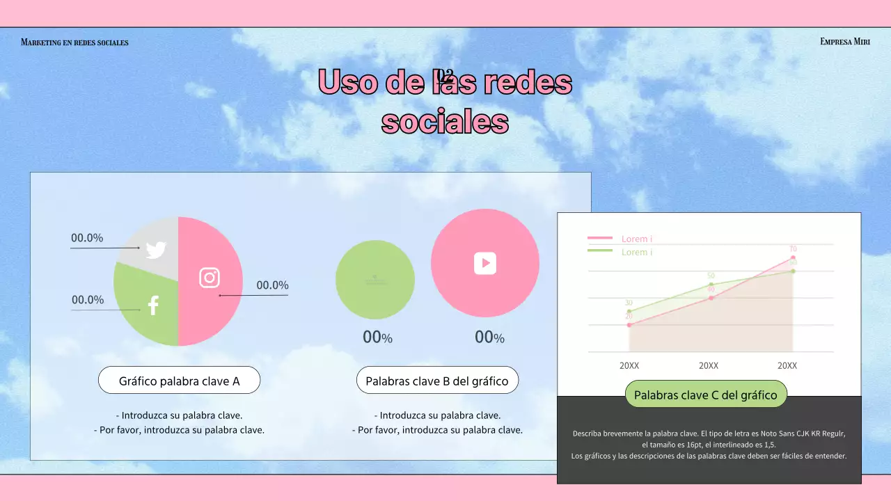 Tendencias del sector del marketing en redes sociales con fondo azul claro