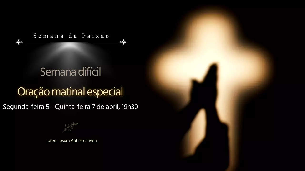Preto, limpo e subtil: uma oração especial de Ano Novo para a semana do sofrimento