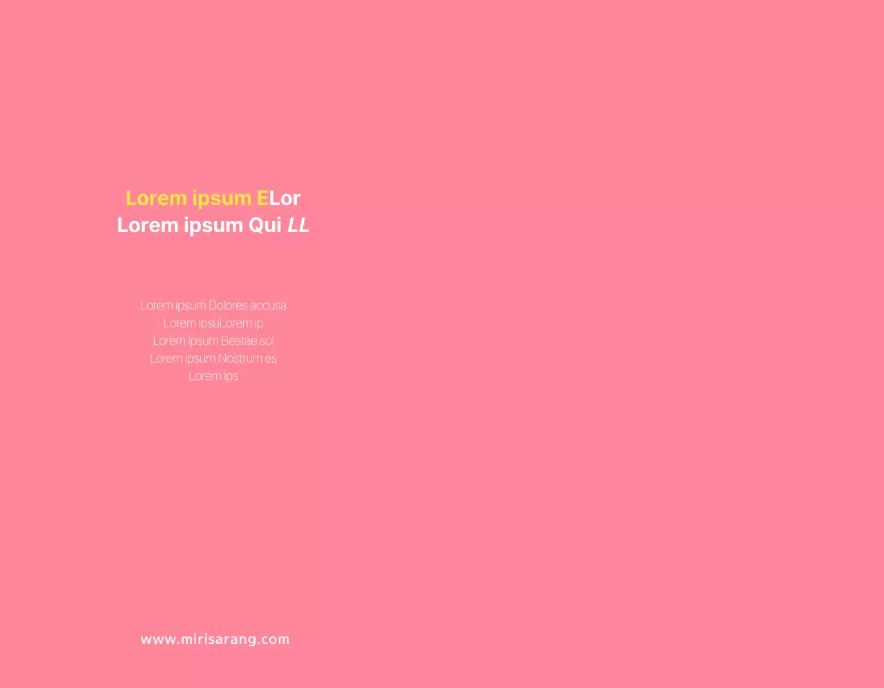 Ein einfacher korallenroter Text und ein Bild, um für Mirisarang Insurance zu werben.