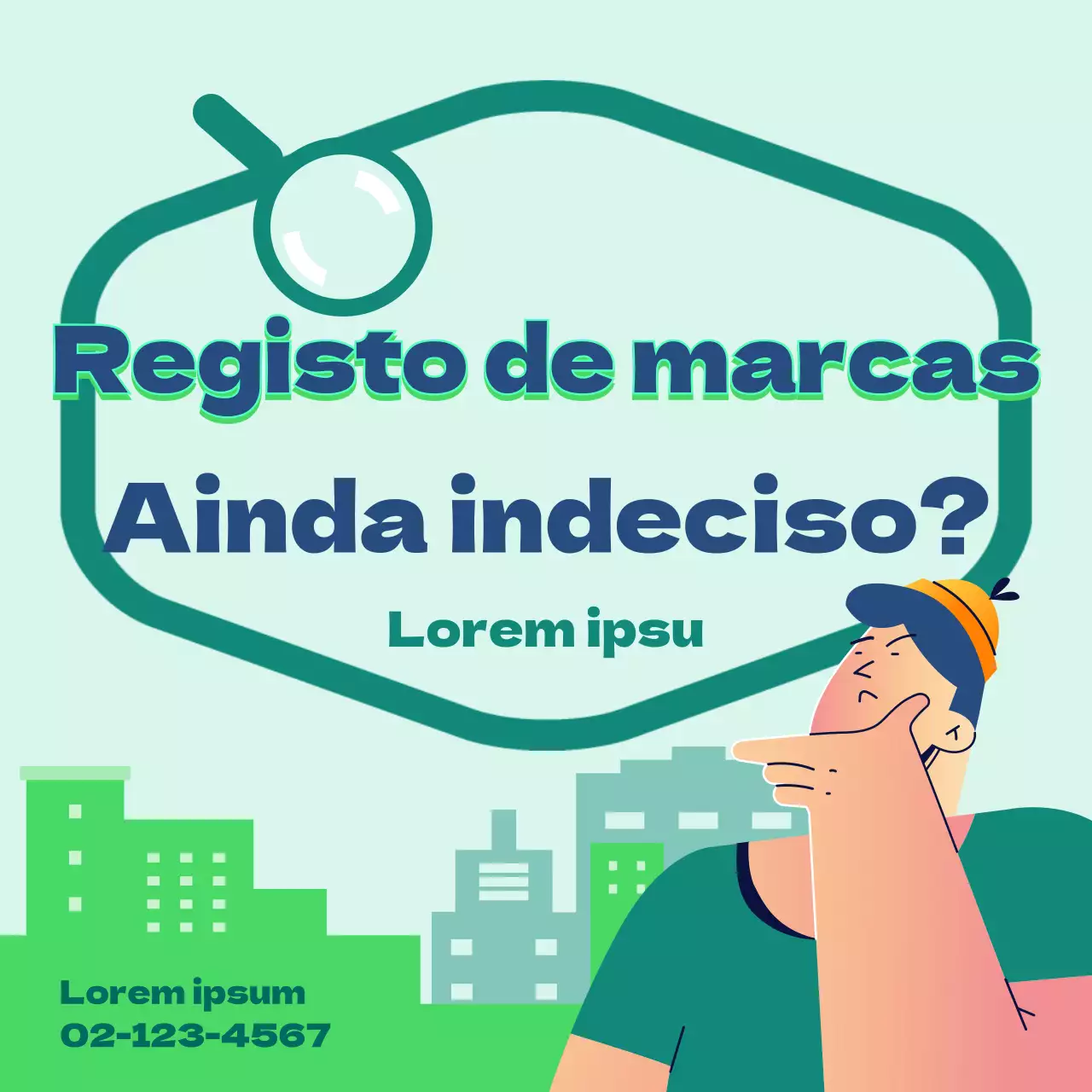 Guia do Instituto de Registo de Marcas com ilustrações em tons de verde