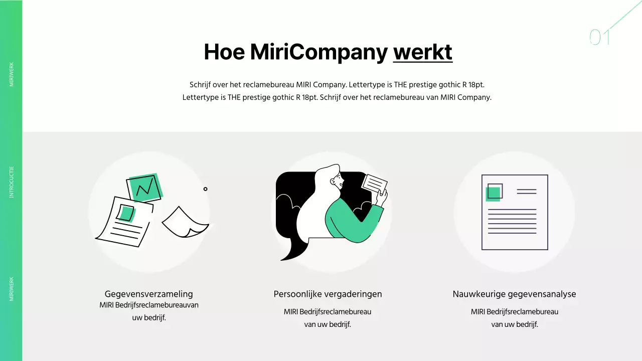 Groen en wit reclamebureau briefhoofd