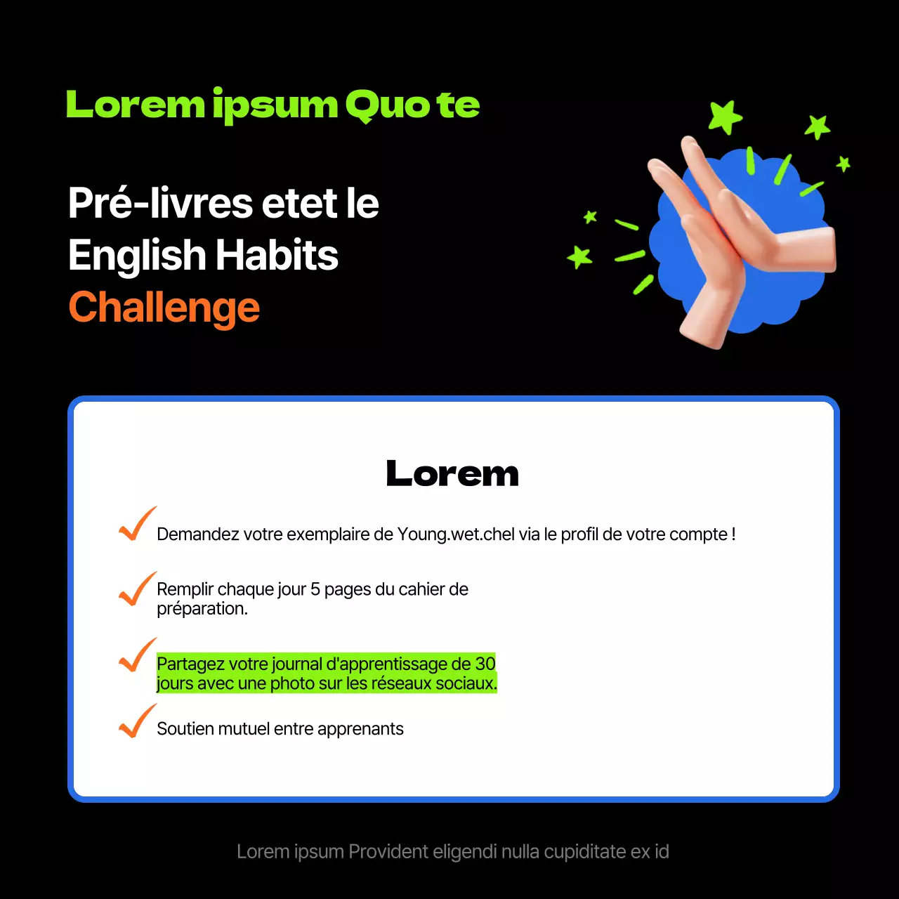 Un défi simple sur le thème du noir et du 3D (CardNews)