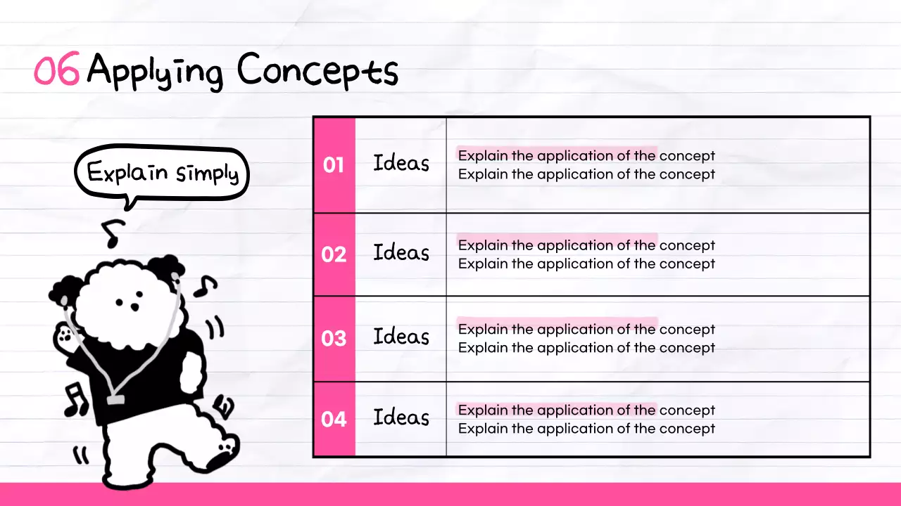 핑크 애니메이션 컨셉 가이드 프레젠테이션