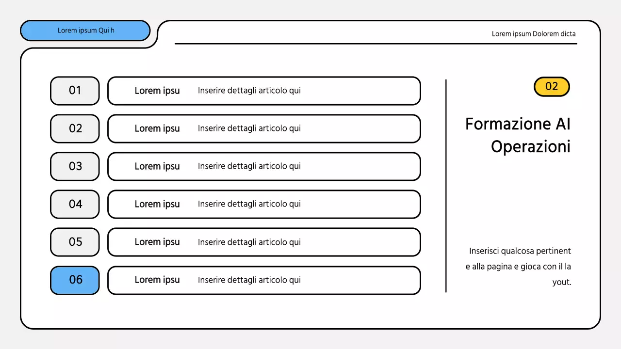 Kit di presentazione dei rapporti di formazione ordinati in blu e giallo