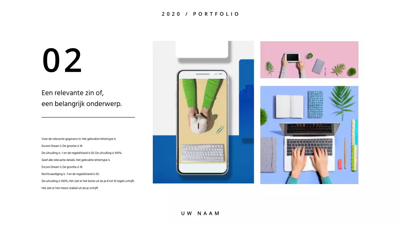 Een eenvoudige portfolio in wit en zwart