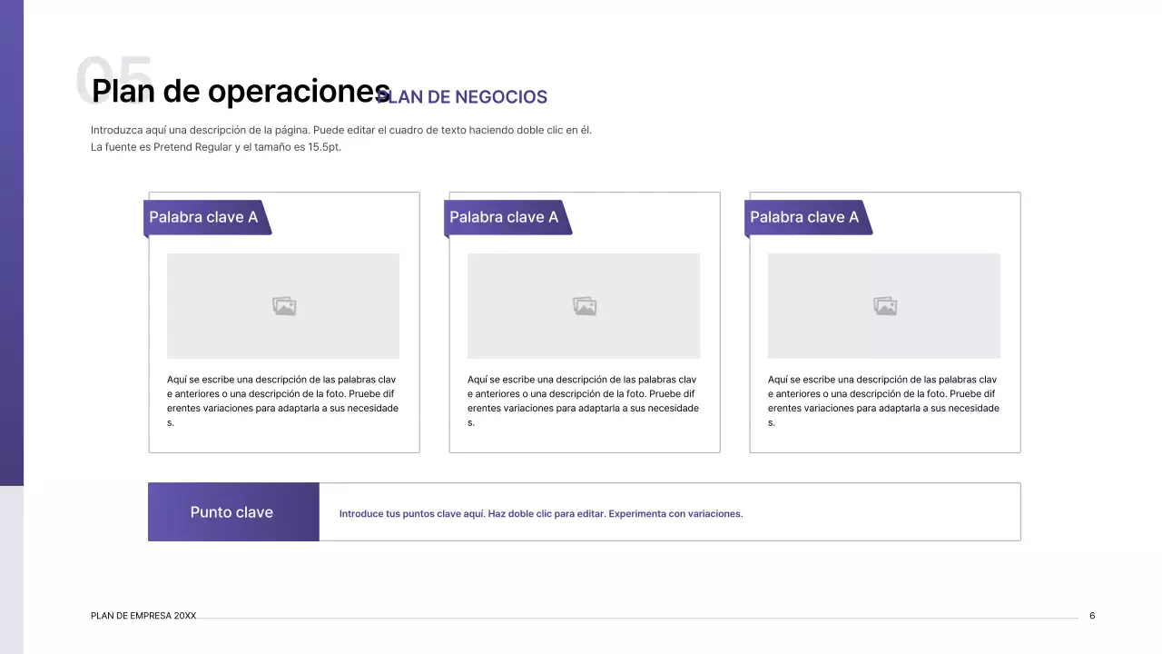 Kit de presentación de plan de negocio con concepto de índice de degradado púrpura