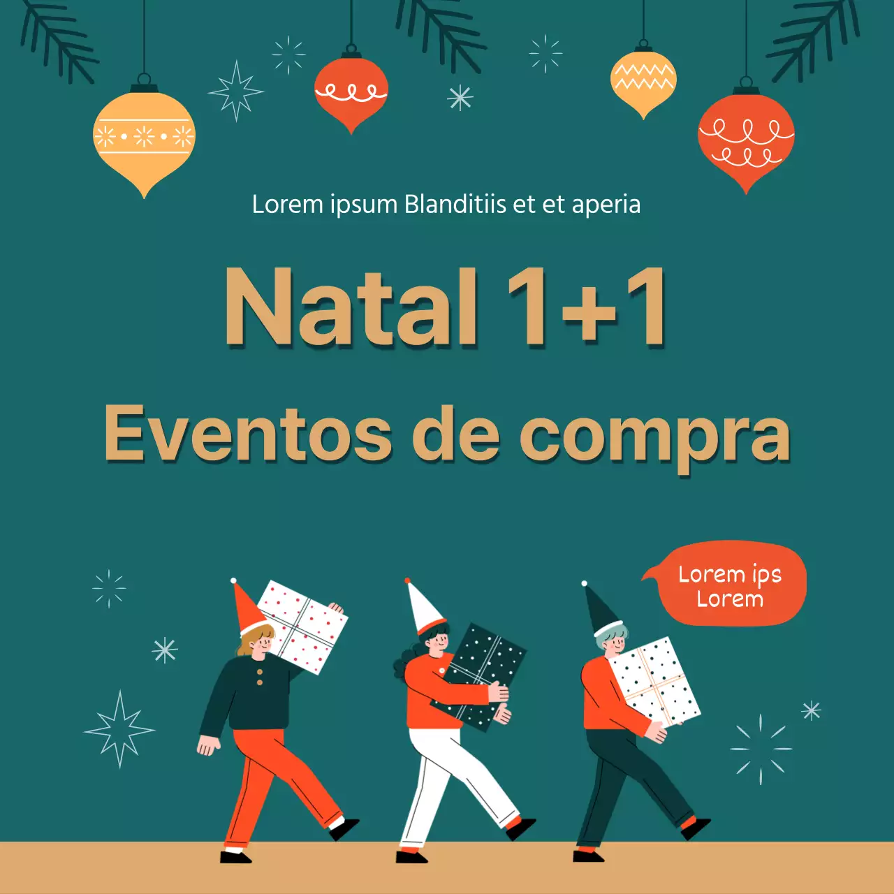 Promover um evento de Natal turquesa "compre um e leve outro grátis