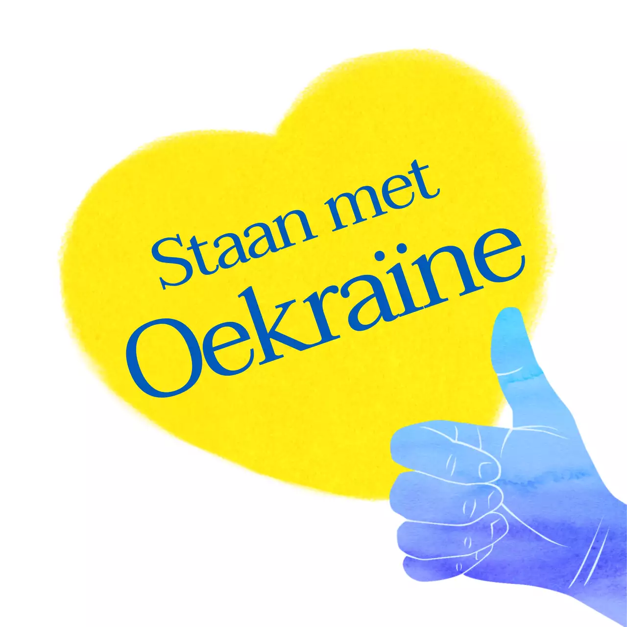 Eenvoudige blauwe en gele harten hand in oorlog met elkaar