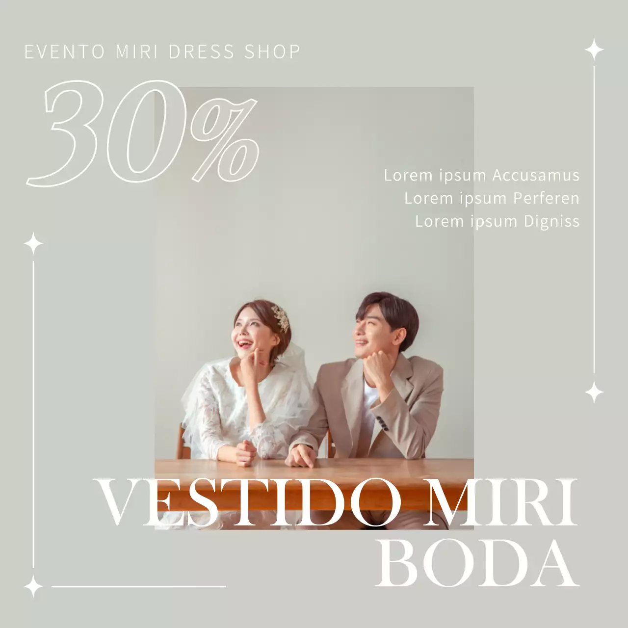 Vestido de novia beige Detalles del evento