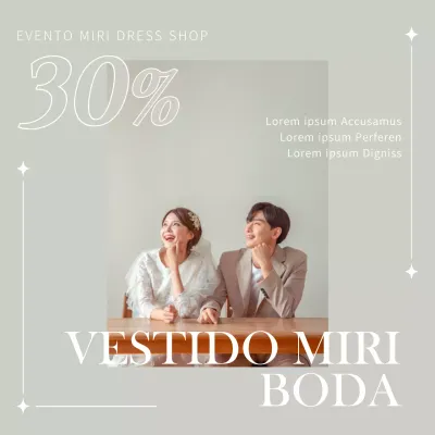 Vestido de novia beige Detalles del evento