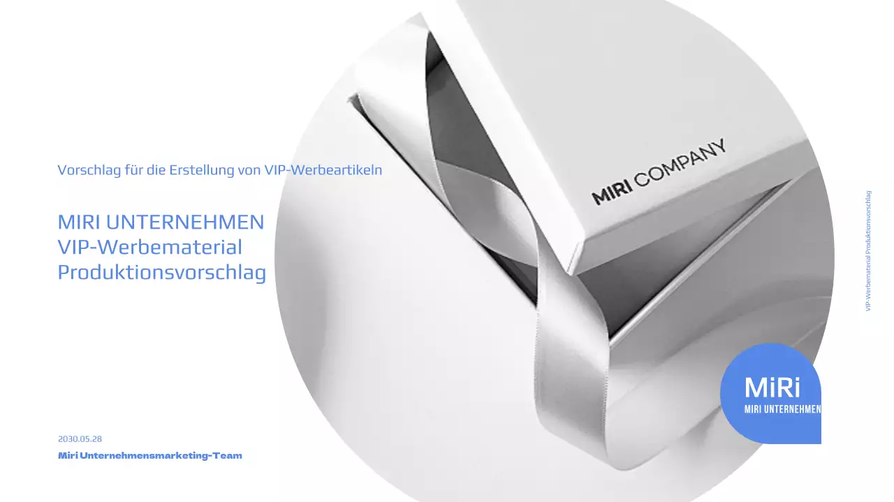 Vorschlag für ein blau gefärbtes VIP-Werbemittel