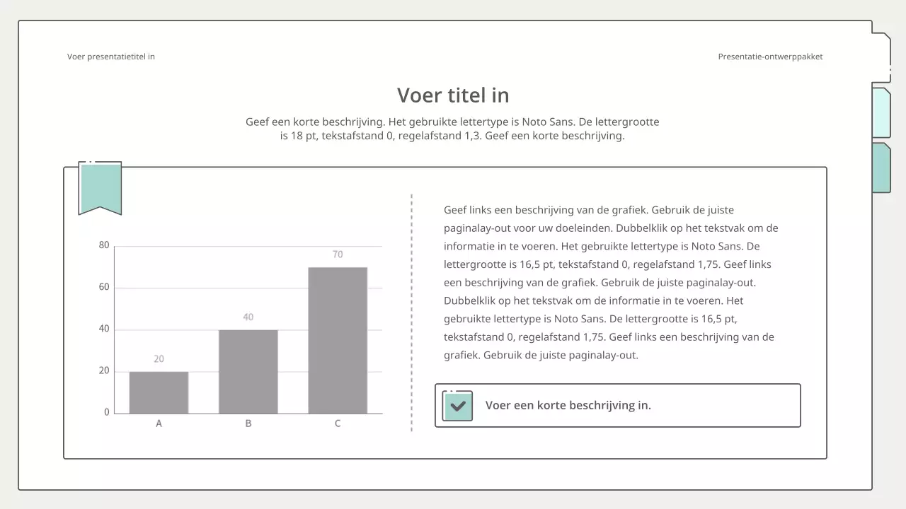 Strakke en eenvoudige presentatieset in geel