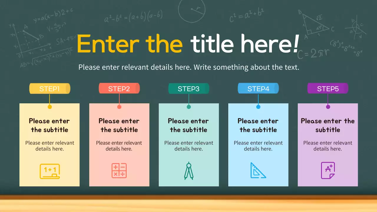 Green and pastel math classroom chalkboard roadmap