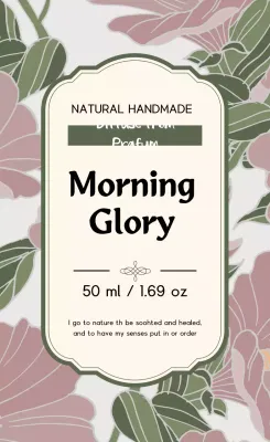 Label parfum vintage dengan ilustrasi hijau