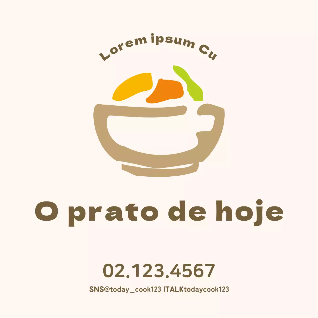 Castanho e amarelo-claro, redondo, ilustrado para pedidos de informações de charcutaria