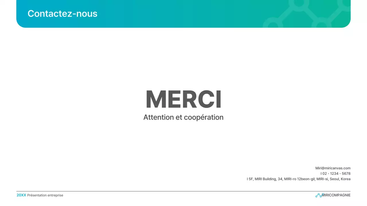 Présentation d'entreprise simple en dégradé de bleu clair et de vert