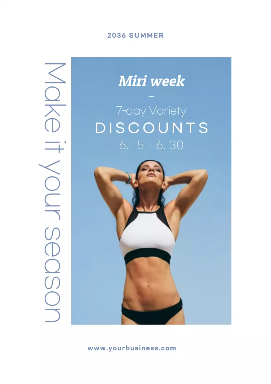 Blue Modern Summer Promotion Poster