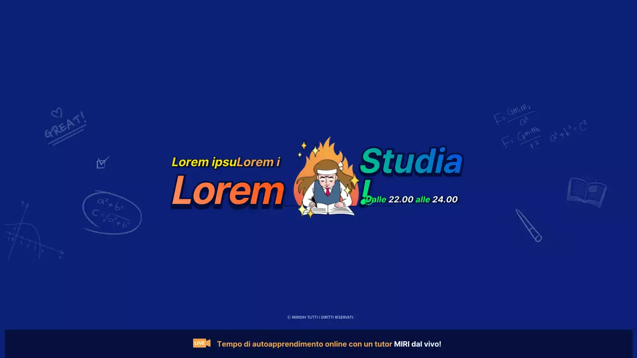 Divertenti elementi cartoon in blu per lo studio