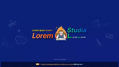 Divertenti elementi cartoon in blu per lo studio