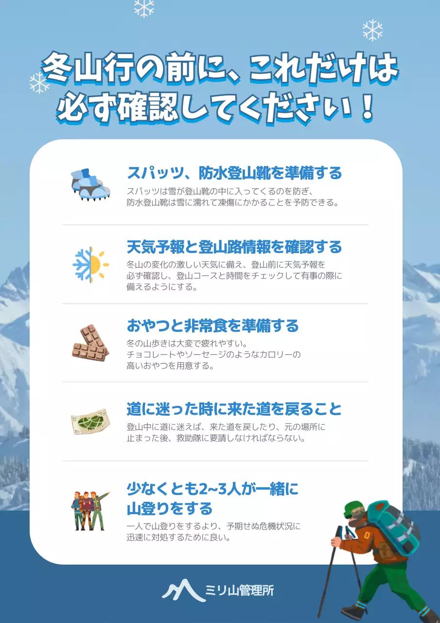 青 シンプル 登山 ポスター