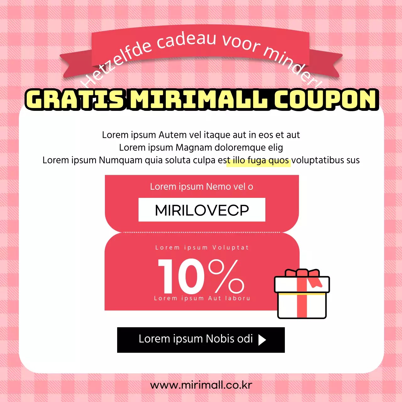 Geschenkenenquête met illustratie van geliefden op geruite achtergrond CardNews