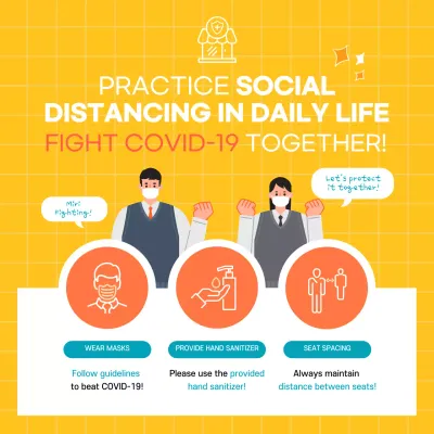 Yellow Modern Covid-19 Guideline Social Media Post