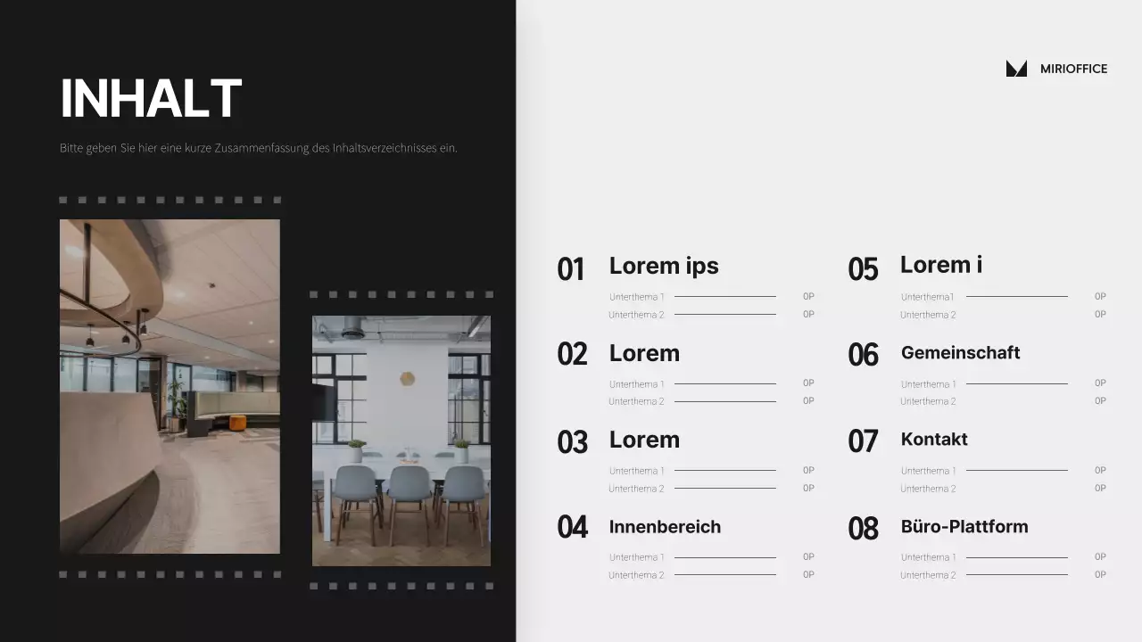 Monotones einfaches Filmkonzept für ein Gemeinschaftsbüro