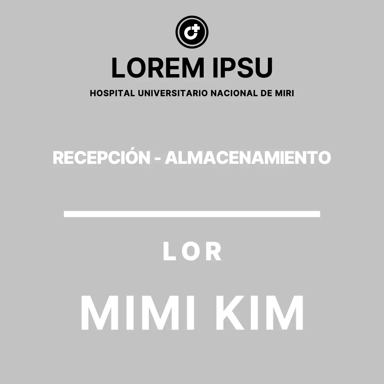 Soporte acrílico para hospital con sencillas instrucciones de almacenamiento en gris