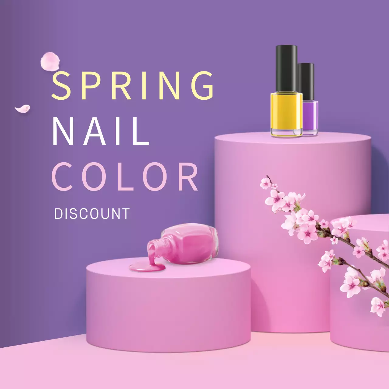 Pink Trendy Nail Sale Instagram Post