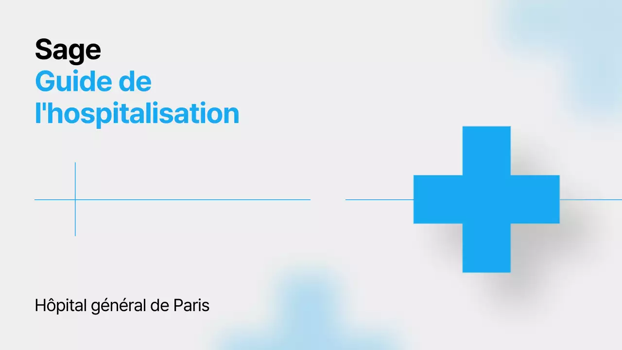 Un guide de la vie à l'hôpital avec des couleurs bleues, des lignes épurées et des ombres