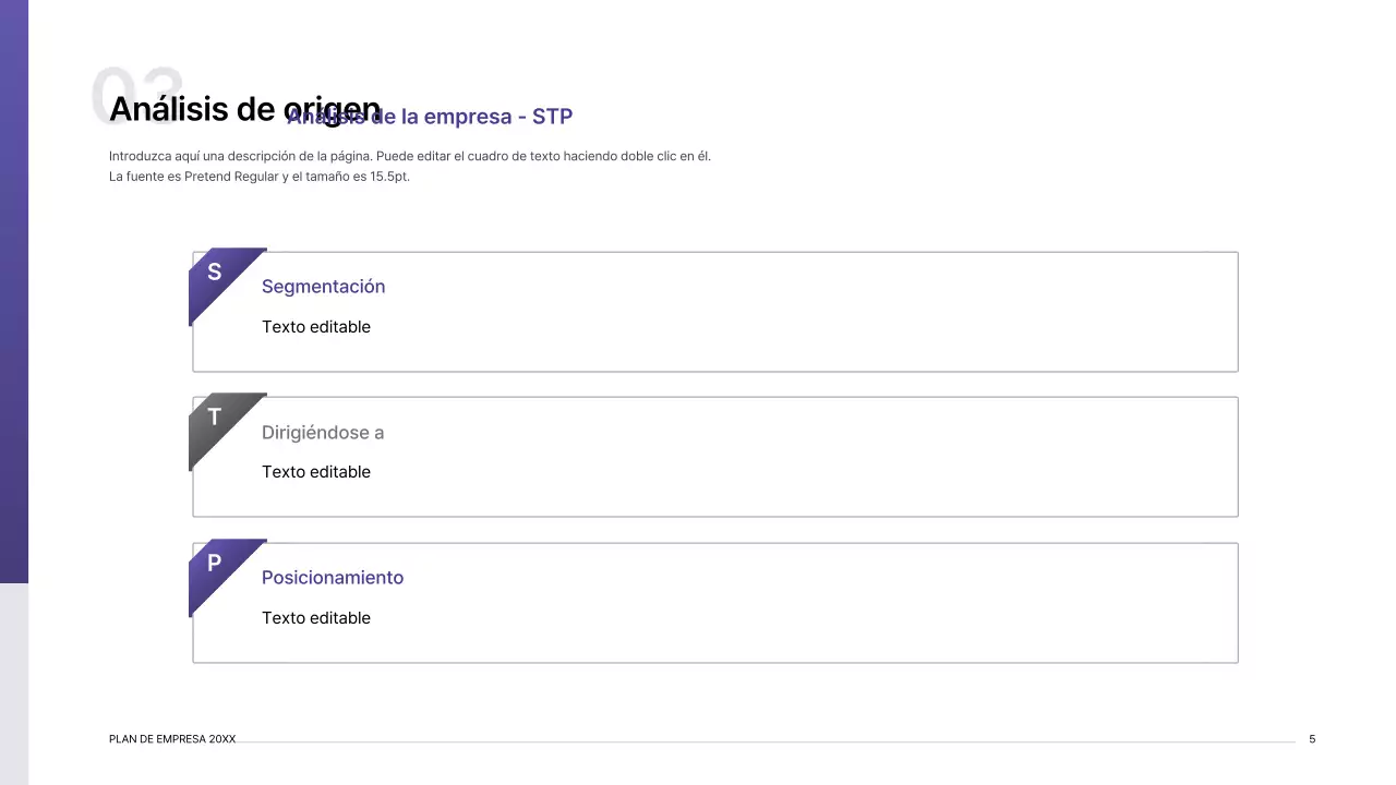 Kit de presentación de plan de negocio con concepto de índice de degradado púrpura