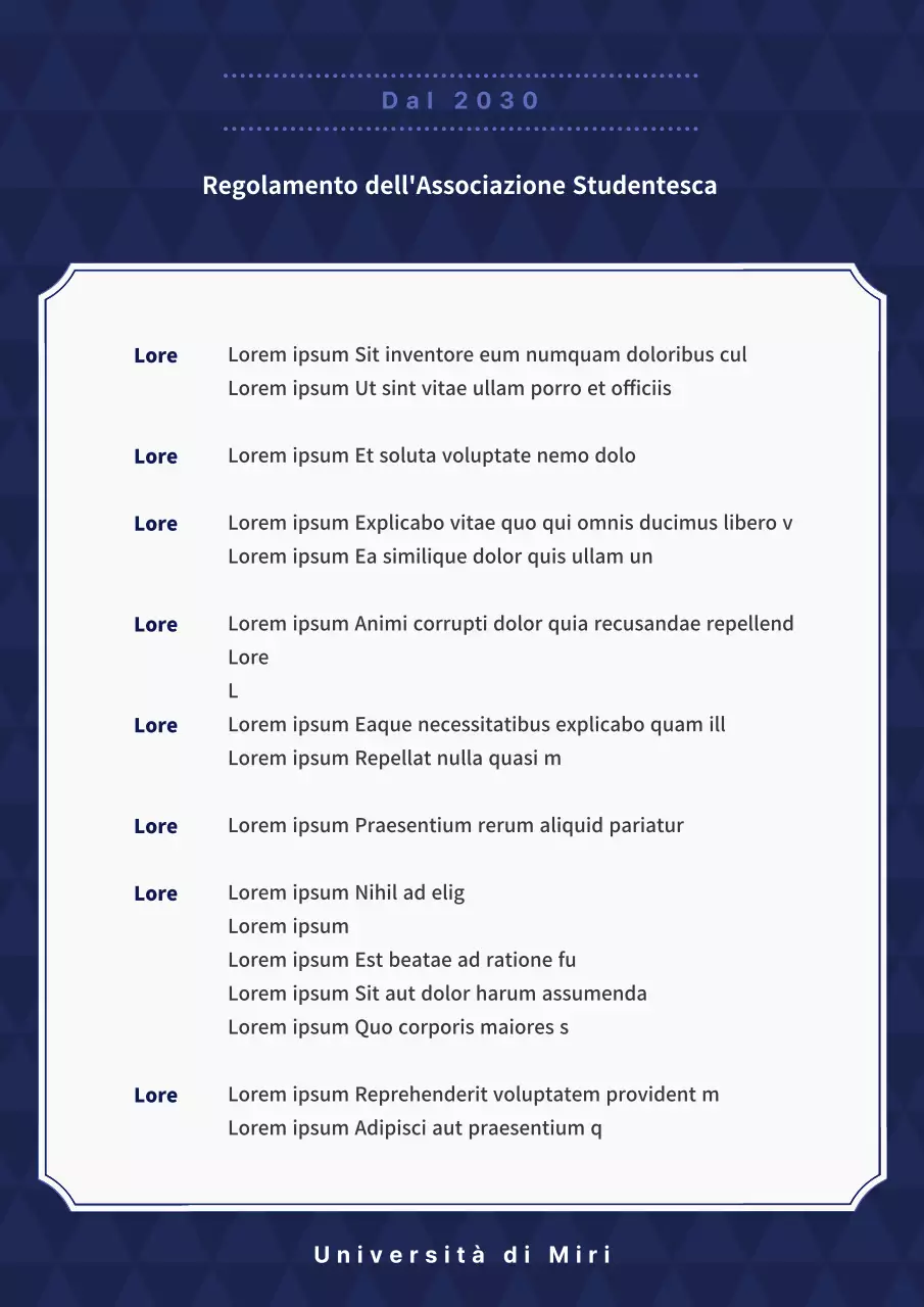 Guida allo statuto dell'associazione studentesca Blue and Navy