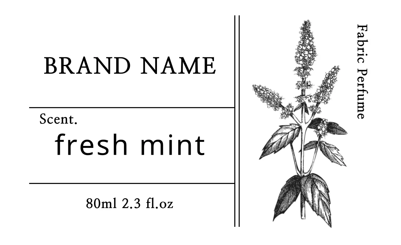 White Simple Illustration Perfume Label