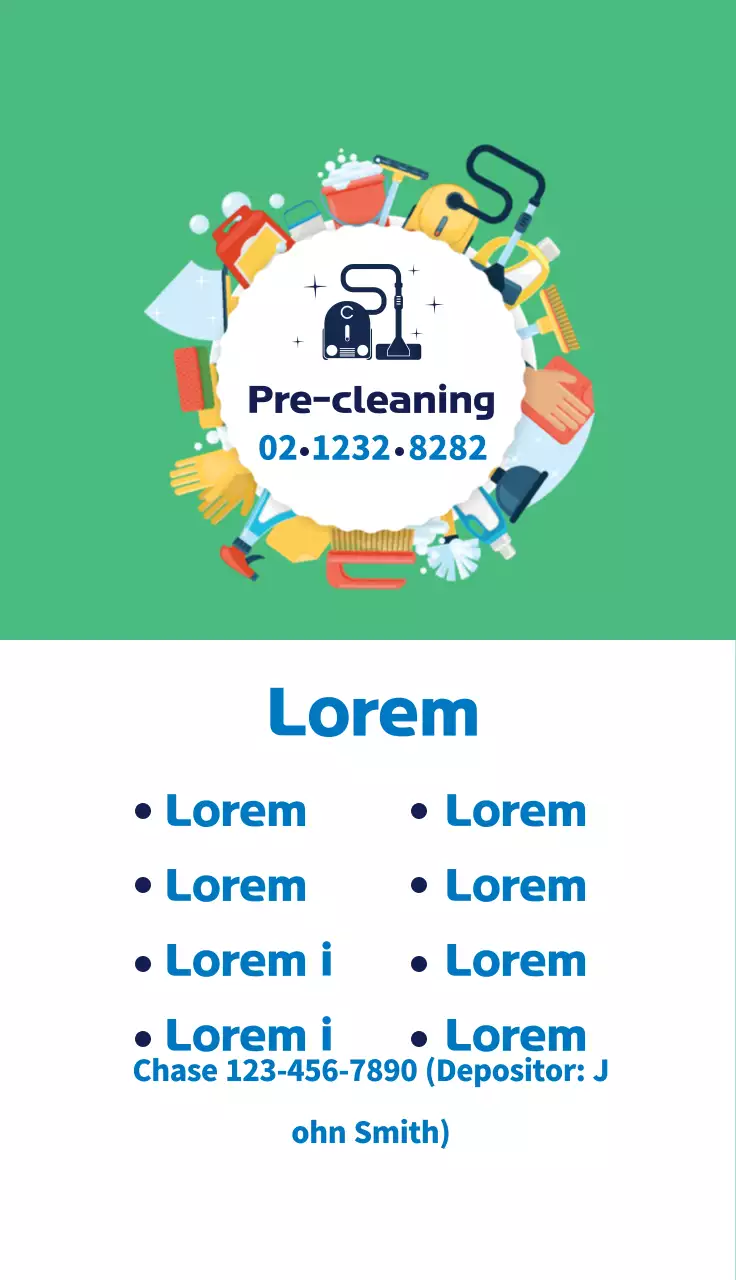 Green Simple Cleaning Promotion Business Card