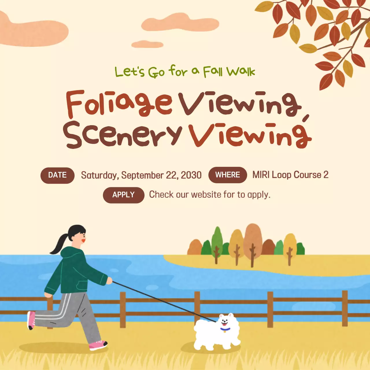 Beige Rustic Fall Event Promotion Social Media Post