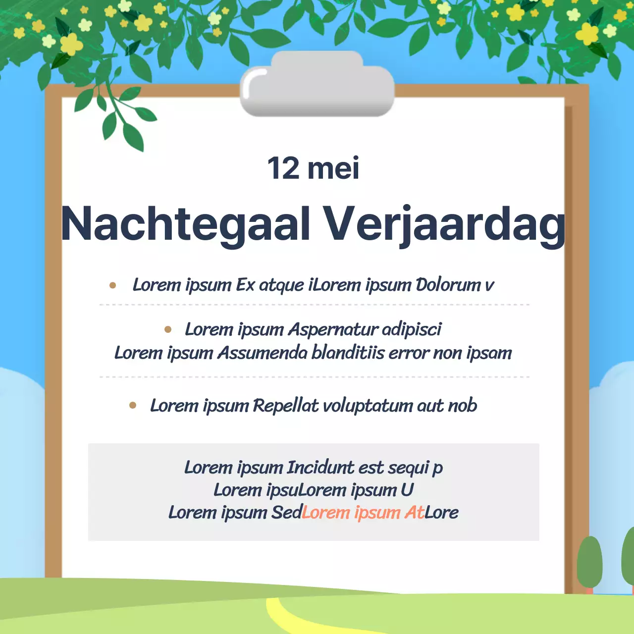 Wereldverpleegkundigenkaart in blauw nieuwsdesign