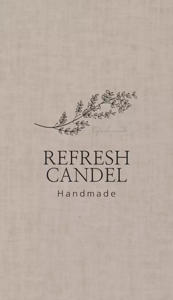 ベージュ シンプル キャンドル 名刺