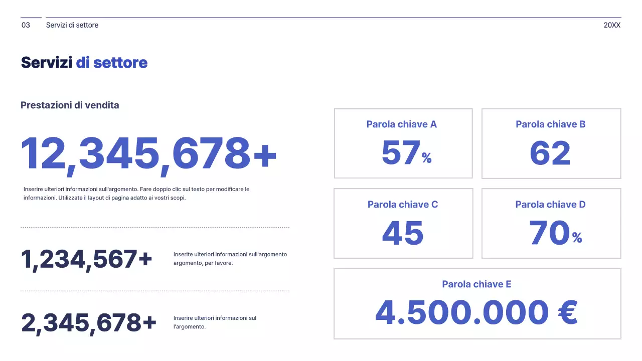 Concetto semplice in blu navy e bianco relazione di gestione aziendale