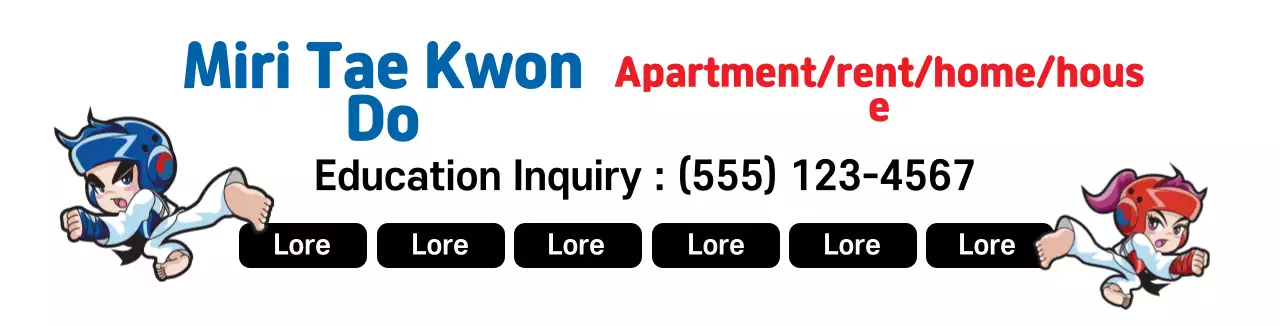 White Red Blue Illustration Taekwondo School Promotion