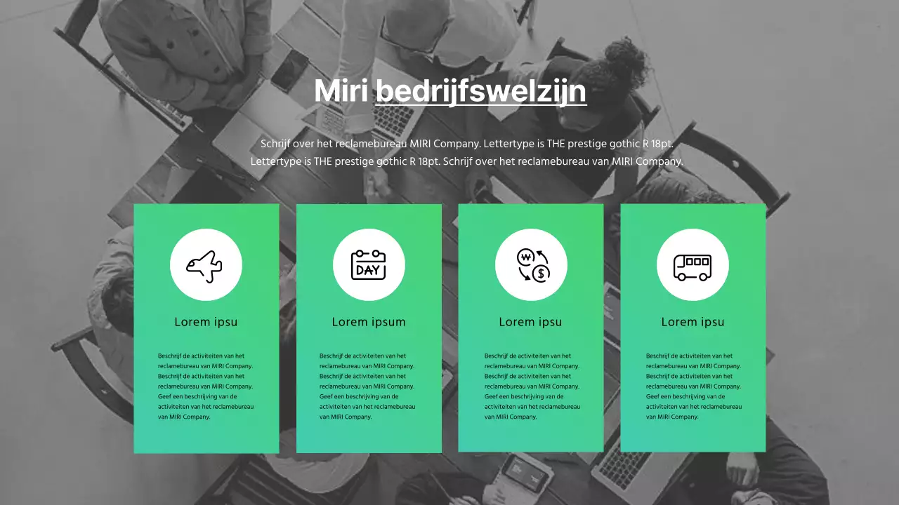 Groen en wit reclamebureau briefhoofd