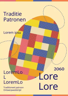 Aankondiging van een ontwerpwedstrijd voor een traditioneel geel en marineblauw ontwerp