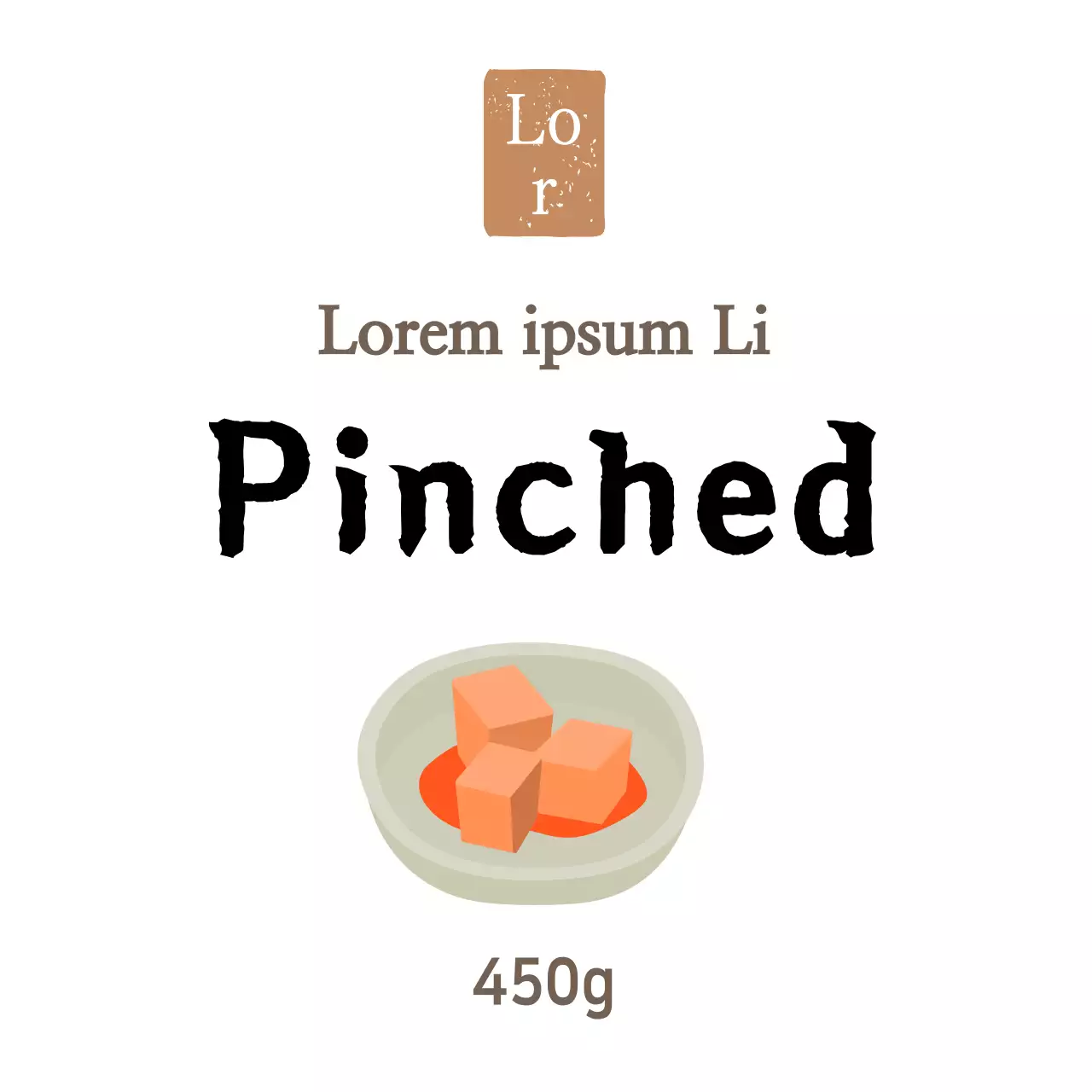 Nhãn dán củ cải củ cải đơn giản màu trắng cho món ăn kèm