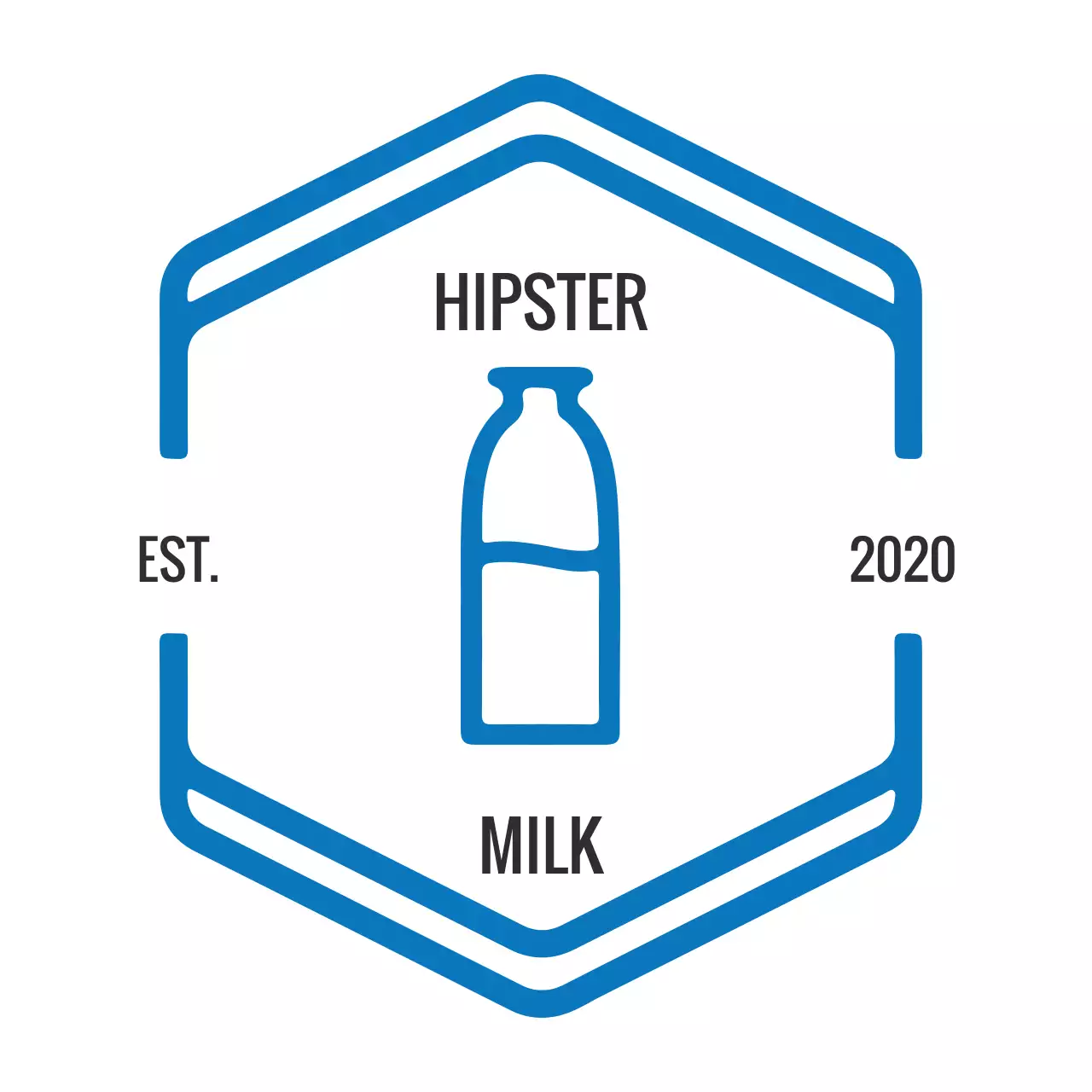 青 シンプル ミルク ロゴ