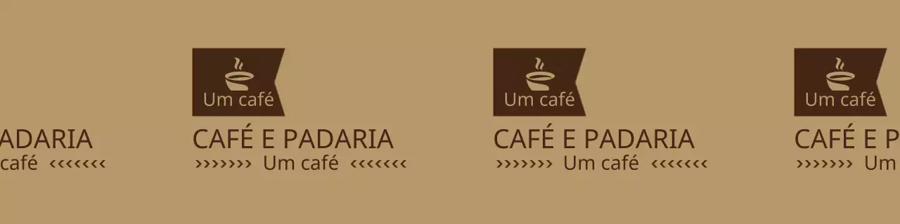 Padrão de logótipo de café de estilo simples em castanho claro e castanho