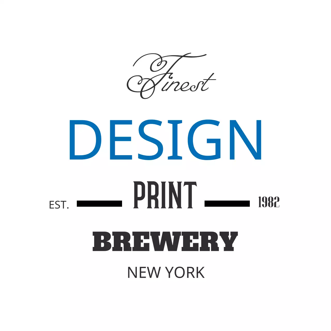 Blue Modern Brewery Advertisement Logo