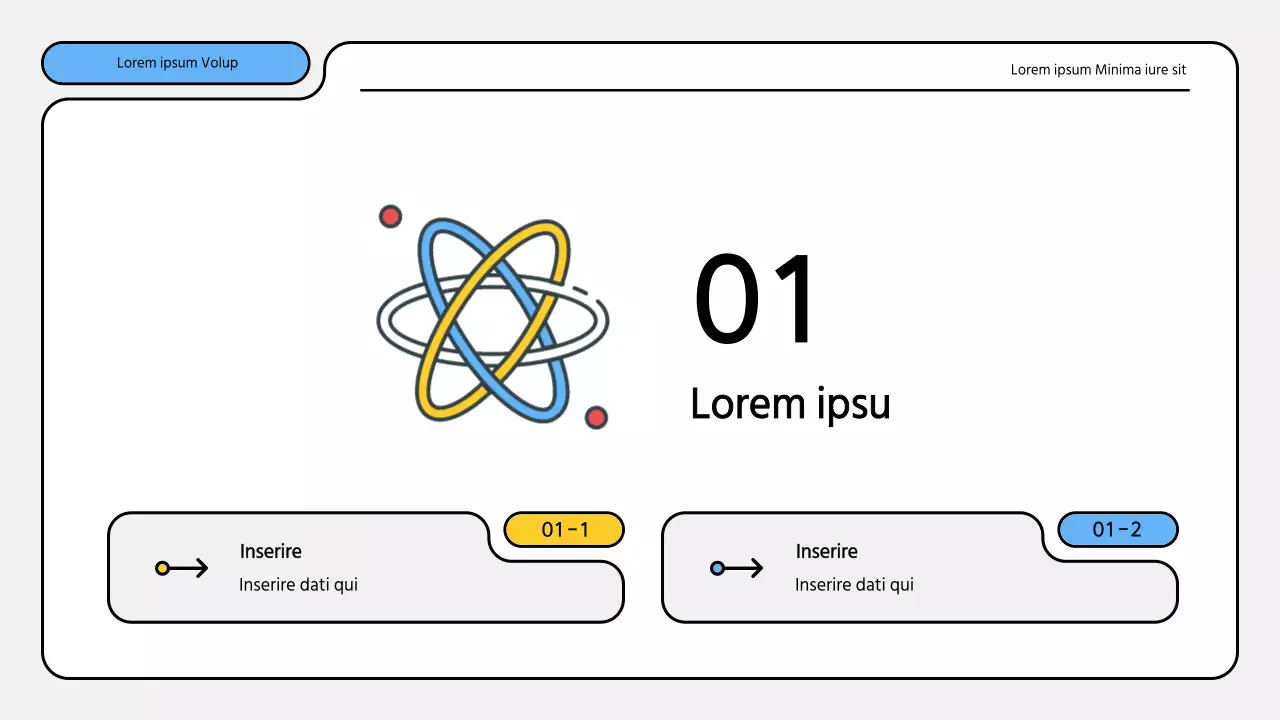 Kit di presentazione dei rapporti di formazione ordinati in blu e giallo