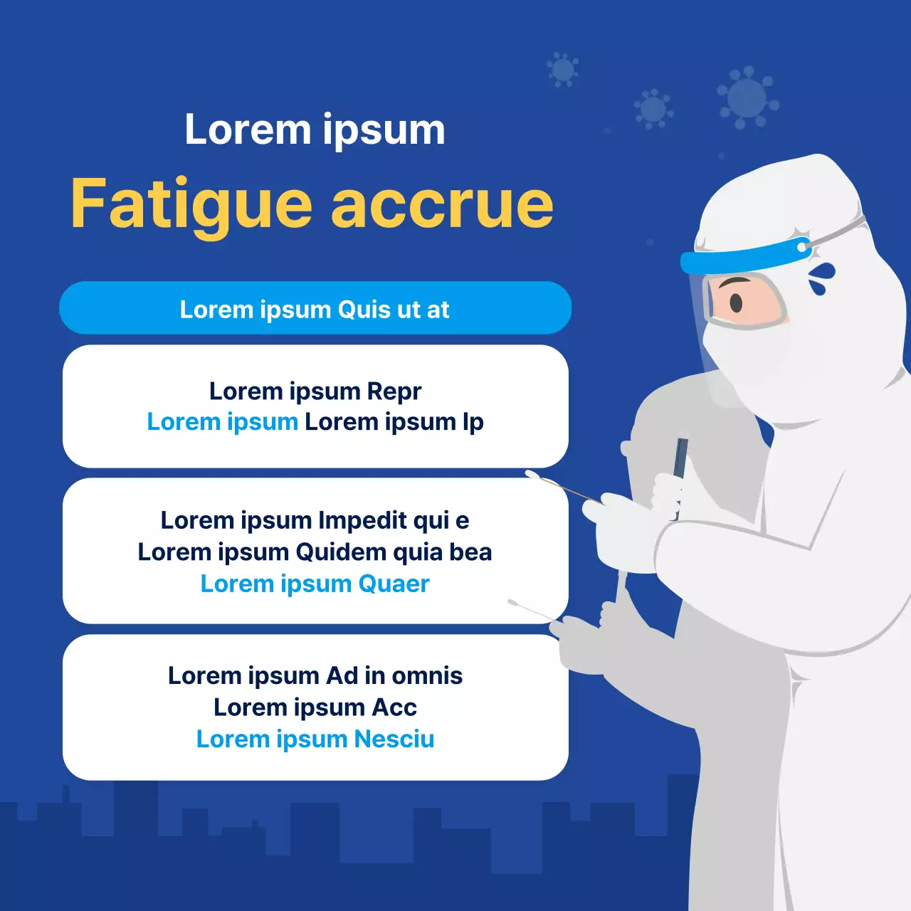 Carte de la Journée mondiale de l'infirmière avec un motif de nouvelles bleues