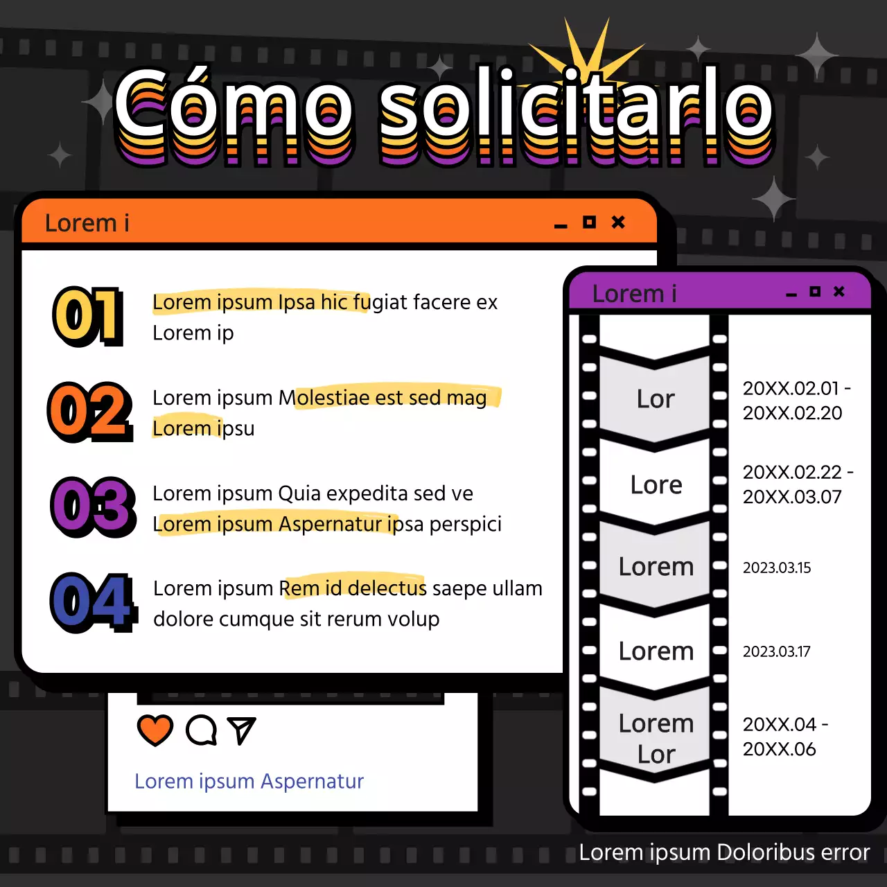 Anuncio de concurso de estilo web retro sobre fondo negro