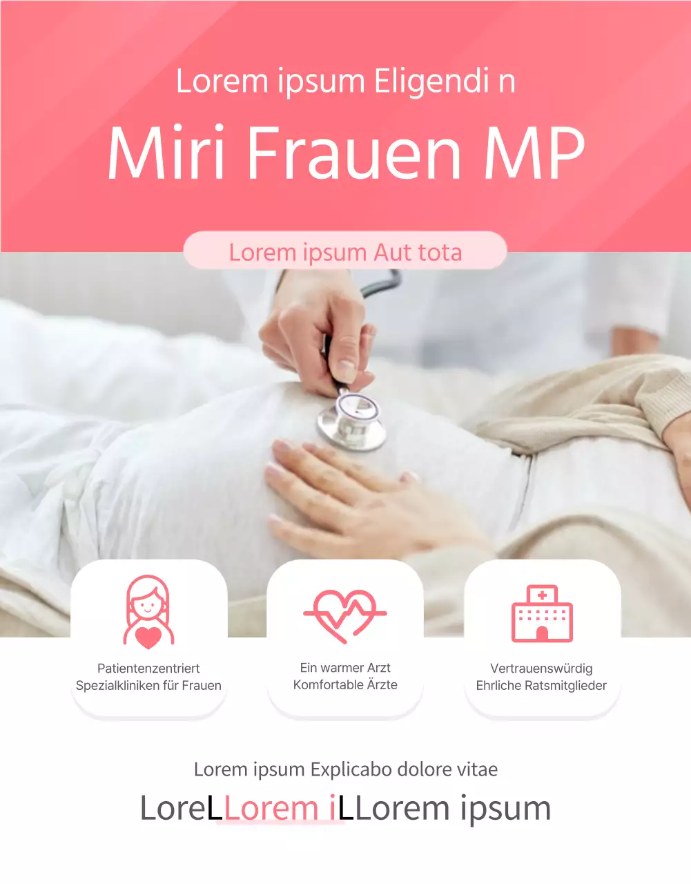 Rosa, einfache Entbindungsklinik